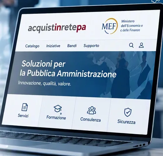 Il portale Acquisti in Rete PA su un computer portatile