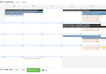 Calendario Corsi BLSD settembre-ottobre 2019